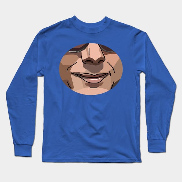 Smiling Dude Long Sleeve T-Shirt by ellenhenryart